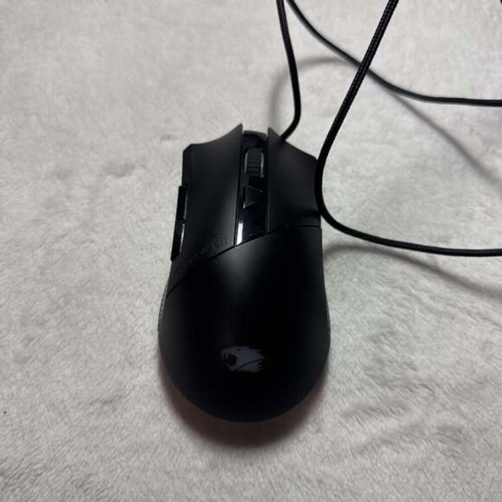 iBUYPOWER Black Wired USB Gaming Mouse with Braided Cable